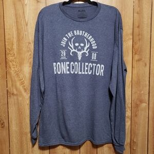 Bone Collector Men’s Long Sleeve Tee  Blue XL "Join The Brotherhood 2008"
